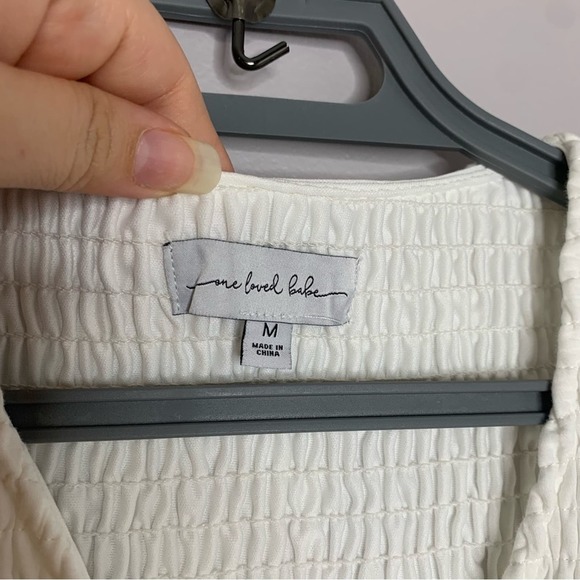 One Loved Babe boutique brand Shall We Dance smocked short sleeves maxi dress M - Picture 4 of 9